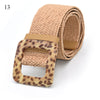 Vintage Bohemian Wide Belt Summer Wooden Buckle Wild Braided Belt Female Leopard Buckle Linen Weave Women Fake Straw Waist Belt