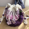 New Hand-knitted Crochet rainbow Flowers Women Shoulder Messenger Bag Woolen Yarn Handmade Tassel Shopping Handbag