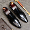 Classic Pointed Toe Business Men's Dress Shoes Genuine Leather Formal Wedding Shoes Slip On Office Oxford Shoes For Men A42