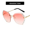 2021Vintage Fashion Oversized Rimless Sunglasses Women Famous Luxury Brand Design Sexy Diamond Square Sun Glasses For Female