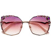 Luxury Brand Designer Sunglasses High Quality Rhinestone Sun Glasses Big Diamond Bling Eyeglasses Fashion Shades for Women Uv400