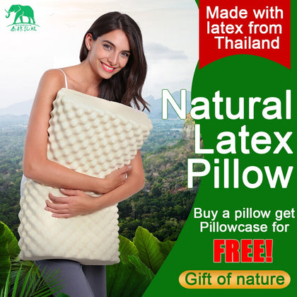 Pure Natural Latex Orthopedic Pillows Thailand Remedial Neck Sleep Pillow Protect Vertebrae Health Care Bedding Cervical Pillow