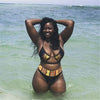ZPDWT Sexy Tribal Print Bathing Suit Women African Swimwear Swimsuit High Waist Bikini Yellow Beach Swim Wear For Small Chests