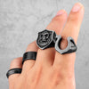 Retro Old Black Triangle Stainless Steel Mens Rings Cool Simple for Couple Lovers Male Biker Jewelry Creativity Gift Wholesale
