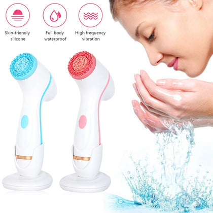 Silicone Face Cleansing Brush Spin Brush Set Deep Cleaning Face Remove Make-up Residue Rechargeable Waterproof Facial Brush