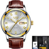 LIGE Top Brand Luxury Fashion New Leather Strap Quartz Men Watches Casual Date Business Male Wristwatches Homme Montre Clock+Box