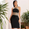 Evening Party Sexy Bandage Dress New Summer Striped Halter Backless Stretch Bodycon Dresses High Quality Women Clothing Vestidos - Surprise store
