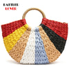 Women Handbag Summer Beach Bag Rattan Woven Handmade Knitted Straw Large Capacity Totes Leather Women's Shoulder Bag Bohemia New