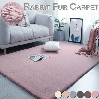 SUPER SOFT Fluffy Rug Large Area Mat Faux Fur Rug Home Decor Modern Solid Rabbit Shaggy Fur Carpet for Living Room Bedroom D30