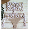 H80&S90 New 2019 Women Hot Sexy Handmade Crochet Strapless Bikini Set Ladies' Knitted Swim suit Female Swimwear Bathing Suit