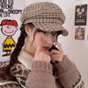 HT2883 Women Berets Vintage Plaid Artist Painter Hat Women Octagonal Newsboy Cap Retro Autumn Winter Wool Hat Female Beret Hat