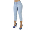 2021 Women Sexy Casual Cropped Pants Solid Color Button Fly Waist Slim Trousers Breathable Elastic Pencil Pants