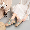 Handmade Women Linen Shoes Ankle Boots Cotton Espadrilles Bohemian Plaid Ladies Casual Flats Platform Sneaker Shoes Woman