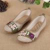 Veowalk New Flower Embroidered Women Breathable Flats Slip On Cotton Fabric Linen Comfortable Old Peking Ballerina Flat Shoes