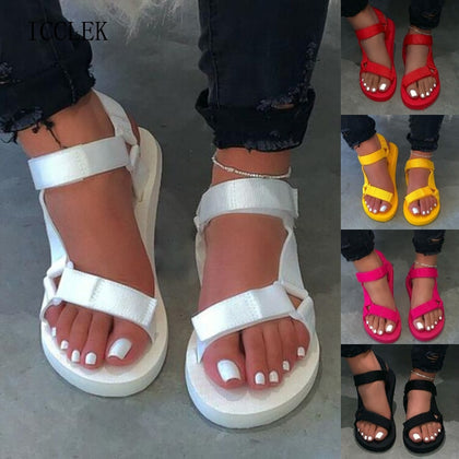 ICCLEK Ladies Outdoor Beach Slippers 2021 New Women Spring/Summer New Soft-Slip Non-Slip Sandals Foam Sole Durable Sandals