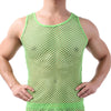 Sexy Fishnet Mens Undershirts Sleepwear Mesh Transparent Tank Tops Camiseta Sleeveless Shirts Fitness Casual Slip Homme Tops Tee