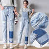 Women's fashionable blue belt jeans with water washed holes and personalized Jeans Belt pants