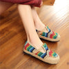 Women's Linen Thailand Embroidery Flat Slippers Summer Fashion Vintage Ladies Chinese Style Casual Cotton Home Shoes Size 35-40