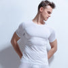 Summer Seamless Underwear Men Thin Solid Male Short-sleeve Ice Silk Stretch Tight-fitting Undershirts Young Hipsters Simple Tops