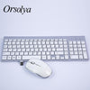 2.4G Wireless Keyboard and Mouse Combo Orsolya Compact full-size keyboard and 2400dpi optical mouse Low noise,English,Spanish,German,Japanese,French,silver&white - Surprise store