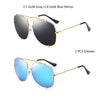 HBK Fashion Oversized Pilot Sunglasses Women UV400 Retro Brand Designer Big Frame Sun Glasses For Female Ladies Eyewear