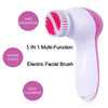5 in 1 Face Cleansing Brush Silicone Facial Brush Electric Wash Face Machine Deep Cleaning Pore Skin Care Waterproof Face Brush