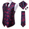 Hi-Tie 11 Kinds Silk Men's Waistcoat and Tie Set Business Wedding Vests With Necktie Hankerchief Cufflinks Floral Paisley Slim