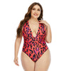 Woman One Piece Swimsuit Print Plus Size Swimsuit Print Backless Tailored Belly Control Swimsuit High Cut Sexy Swimsuit