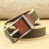 MEDYLA Canvas Belt Men's Casual Alloy Pin Buckle Belts Young Students' Military Training Belts Pants Striped Quality Belt