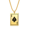 JHSL Men Statement Poker Ace King Necklace Pendant Golden Silver Color Stainless Steel Fashion Jewelry Gift Wholesale Dropship