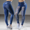 Jeans Women Skinny Slim High Waist Stretchy Woman Pants Bodycon Streetwear Hole Washed Denim Pencil Trousers 2021