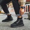 Men's Casual Boot Flying Woven Man Martin Work Bota 2020 High Top Warm Ankle Boot Spring Autumn Outdoor Walking Brogue Shoes 48