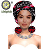 African Turbans African Headwraps for Woman African Headscarf Nigerian Headtie with Matching Earring Dashiki Ankara Wax S20H004