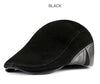 New Fashion Autumn Winter Berets Caps For Men Casual Real Leather Peaked Caps Retro Berets Hats Dad Hat Sheepskin Casquette Cap