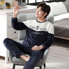 2020 Winter Long Sleeve Thick Warm Flannel Pajama Sets for Men Coral Velvet Sleepwear Suit Pyjamas Lounge Homewear Home Clothes