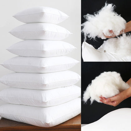 Soft FEATHER FABRIC Fill Square White Cushion Core Inner Natural Down Alternative Throw Pillows for ar Chair Bed Seat Cushion