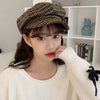 HT2883 Women Berets Vintage Plaid Artist Painter Hat Women Octagonal Newsboy Cap Retro Autumn Winter Wool Hat Female Beret Hat