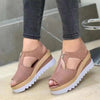 Sandals Women 2021 Wedges Heels Zip Platform Ladies Shoes Summer Peep Toe Suede Leather Gladiator Shoes Casual Female Footwear