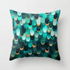 Flower Leaves Pattern Throw Pillow Case Teal Blue Cushion Covers for Home Sofa Chair Decorative Pillowcases