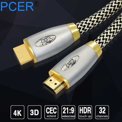 PCER HDMI Cable HDMI to HDMI Golden Plated HDR 4K for Splitter Extender Adapter Nintend Switch PS4 Xiaomi TV Box 1m 5m 10m