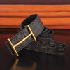 Black H letter Men's Belt 3.8cm Wide And High Quality Designer Casual Leather Fashion Belt Sliding Buckle Leather