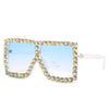 Square Luxury Rhinestone Steampunk Sunglasses Women 2021 Trend Fancy Crystal Oversized Glasses Female Eyewear Shades oculos Del