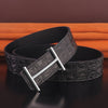 Black H letter Men's Belt 3.8cm Wide And High Quality Designer Casual Leather Fashion Belt Sliding Buckle Leather