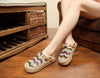Women's Linen Thailand Embroidery Flat Slippers Summer Fashion Vintage Ladies Chinese Style Casual Cotton Home Shoes Size 35-40