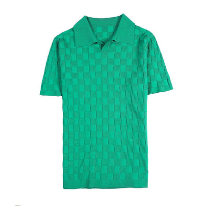 2022 Men High Quality Knitting POLO Shirts/Male Slim Fit Leisure V-Neck Short Sleeves Polo Shirts Men's elastic POLO Shirts 3XL