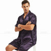 Mens Silk Satin Pajamas Pyjamas PJS Short Set Sleepwear Loungewear S,M,L,XL,2XL,3XL,4XL