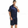 Mens Silk Satin Pajamas Pyjamas PJS Short Set Sleepwear Loungewear S,M,L,XL,2XL,3XL,4XL