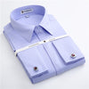 Banquet wedding men shirts long sleeve cover front france cufflinks good quality soft formal male shirt  (with cufflinks)