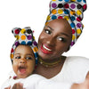 24Color Adult Kids 100%Cotton African Fashion Headband Printed Rich Bazin Dress Mom and Daughter Clothing Dress Nigerian Headtie