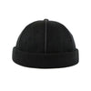 TOHUIYAN 2019 Retro Knitted Hat For Men Brimless Leather Skull Cap Autumn Winter Warm Beanie Hats Hip Hop Sailor Caps Adjustable